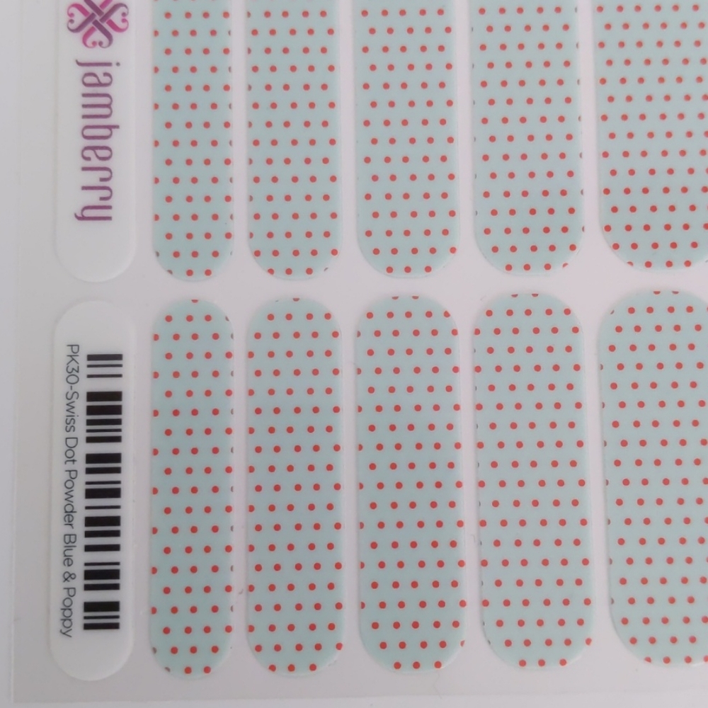 Jamberry Swiss Dot Powder Blue & Poppy
